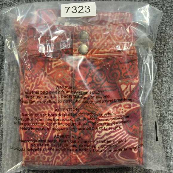 Chicos Womens Capri Pants Size 2 Red Abstract Print Stretch Cropped Boho - Picture 8 of 8